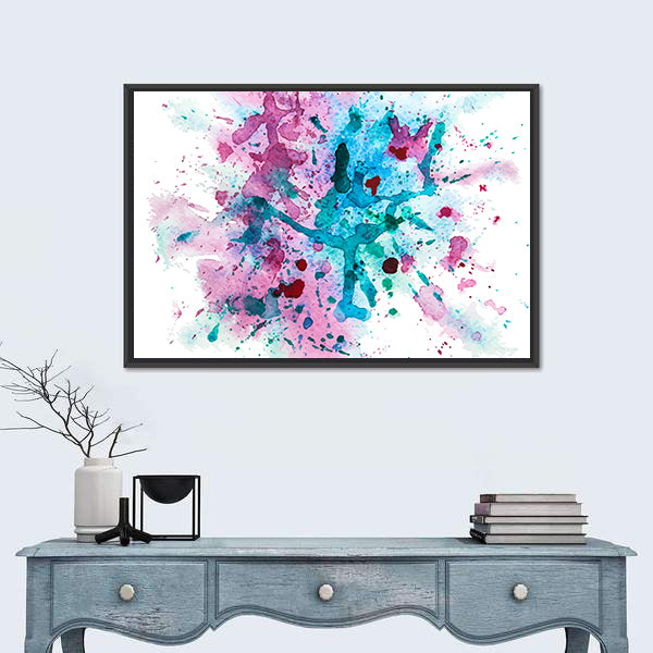 Multicolor Watercolor Splash Canvas Wall Art