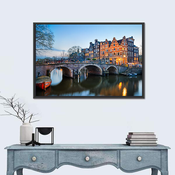 Sunset Over Brouwersgracht, Amsterdam Canvas Wall Art