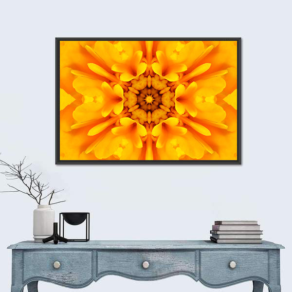 Yellow Mandala Flower Canvas Wall Art