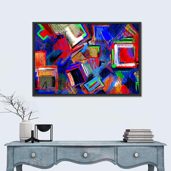 Hand-drawn Abstract Geometric Composition Canvas Wall Art