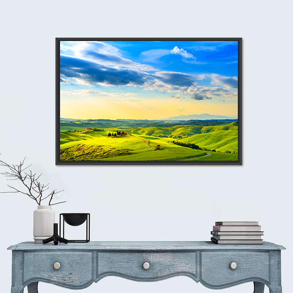 Tuscany Rolling Hills Farmhouse Canvas Wall Art