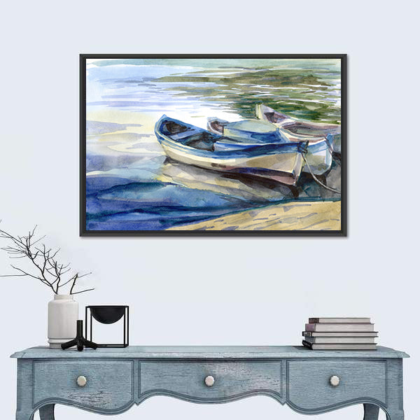 Seascape with Three Boats Canvas Wall Art