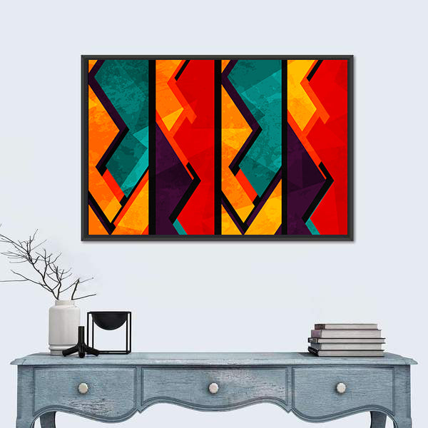African Geometric Abstract Pattern Canvas Wall Art