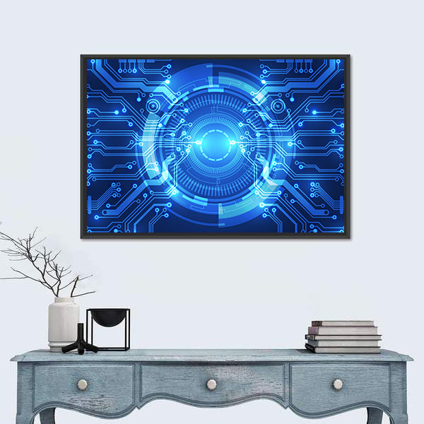 Futuristic Circuitry Core Canvas Wall Art