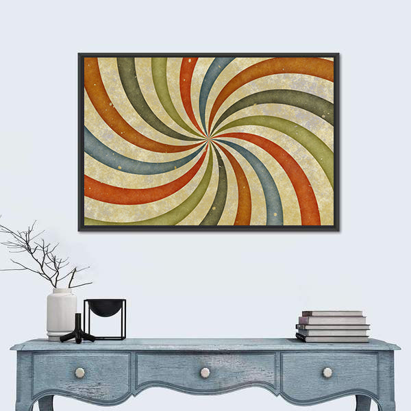 Vintage Swirling Spiral Abstract Canvas Wall Art