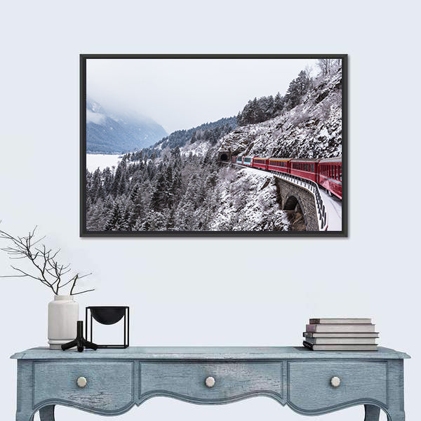 Glacier Express In Switzerland Canvas Wall Art