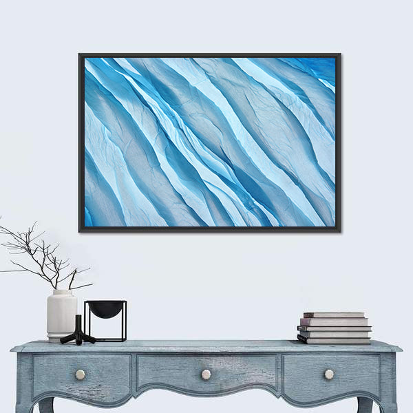 Soft Blue Chiffon Waves Canvas Wall Art