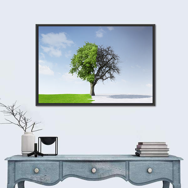 Summer To Winter Concept Canvas Wall Art