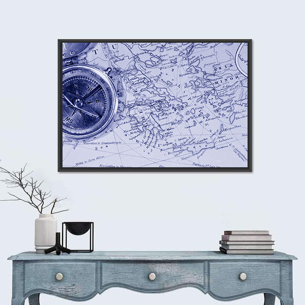 Antique Maps Showing Countries And Trade Routes Canvas Wall Art