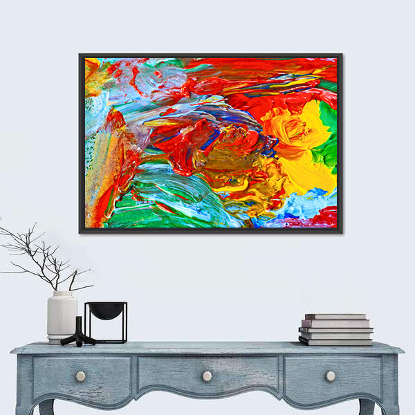 Oil Brushstrokes Abstract Painting Canvas Wall Art