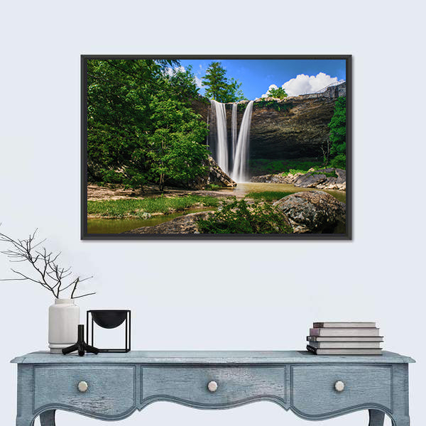 Noccalula Waterfall with Split Falls Canvas Wall Art