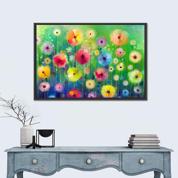 Spring Wildflower Illustration Canvas Wall Art