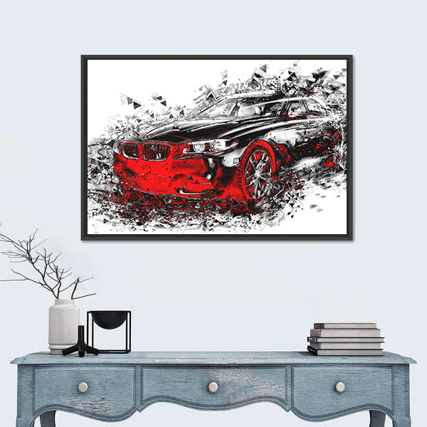 Abstract Bmw Sports Car Canvas Wall Art