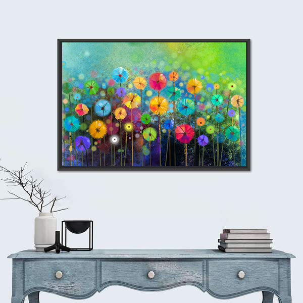 Watercolor Abstract Floral Field Canvas Wall Art