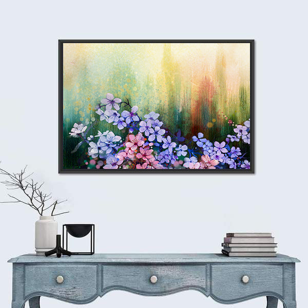 Abstract Cherry Blossoms in Purple Canvas Wall Art