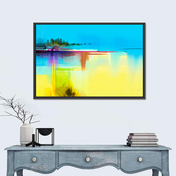 Lake In Spring Season Canvas Wall Art