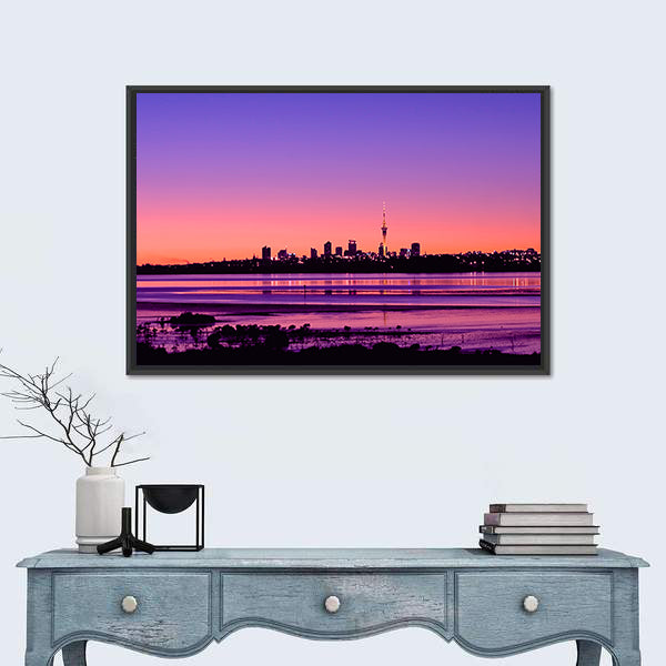Auckland City Sunrise Canvas Wall Art