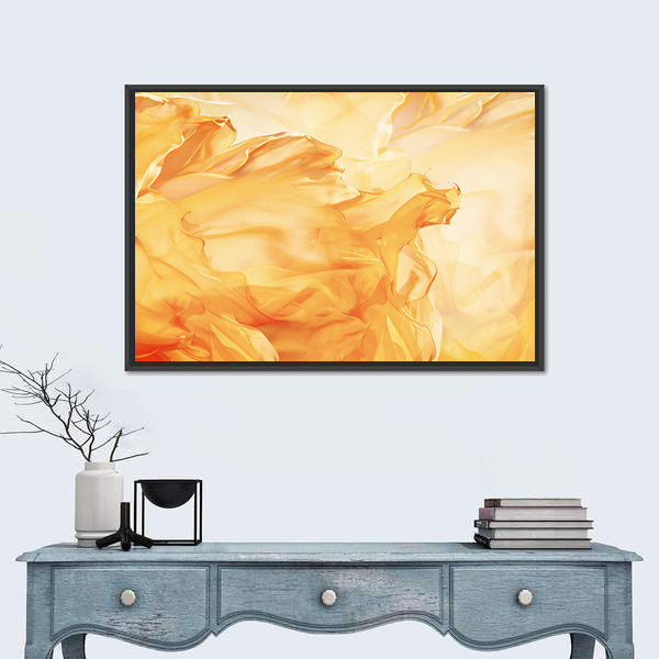 Golden Flowing Fabric Abstract Canvas Wall Art