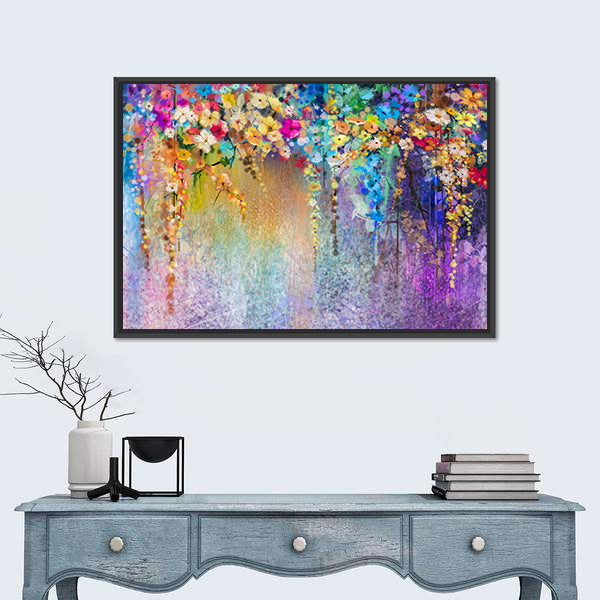 Cascading Watercolor Floral Abstract Canvas Wall Art