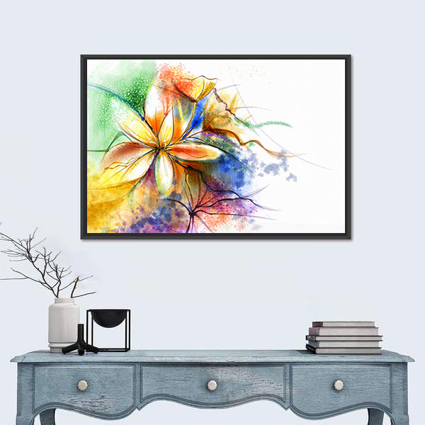Colorful Abstract Lilies Canvas Wall Art