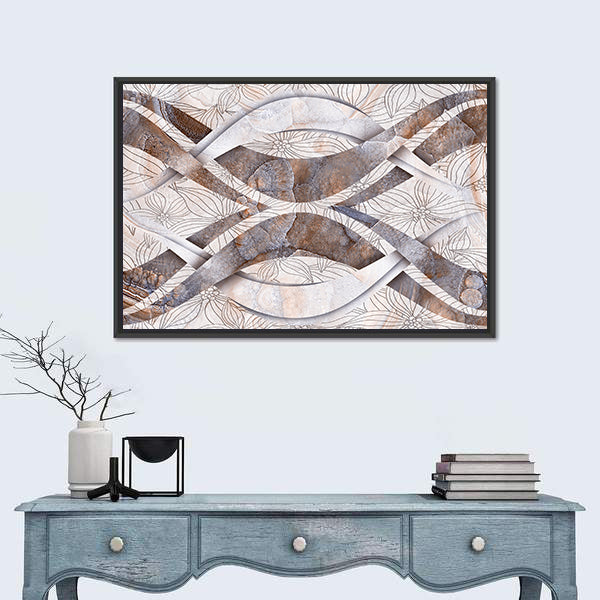 Seamless Stone Bands Abstract Canvas Wall Art