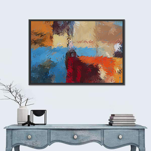 Hand-drawn Textured Abstract Painting Canvas Wall Art