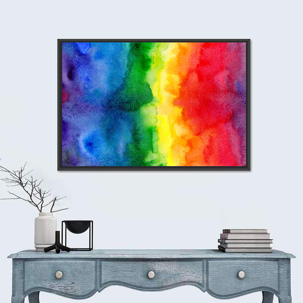 Watercolor Rainbow Gradient Canvas Wall Art