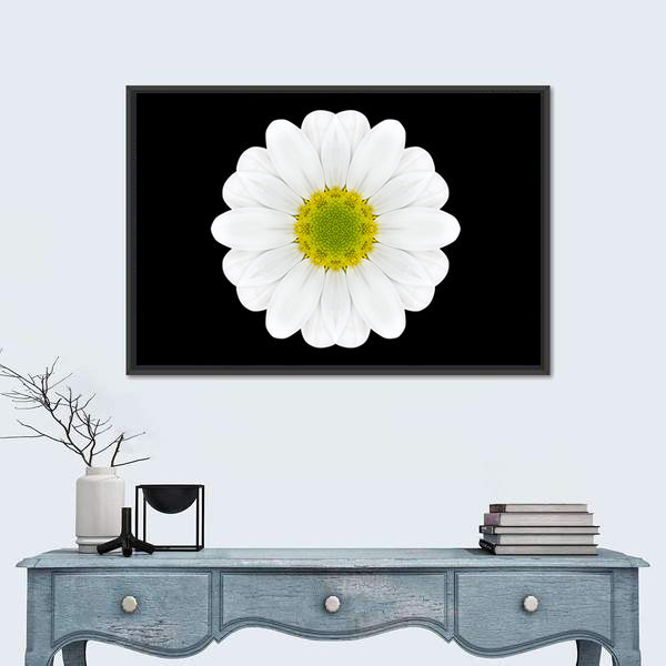 Close Up Of White Flower Mandala Canvas Wall Art