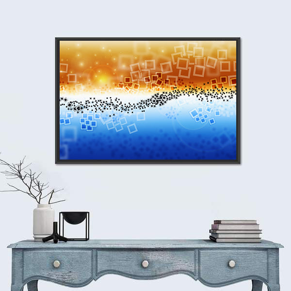 Data Transfer Abstract Landscape Canvas Wall Art