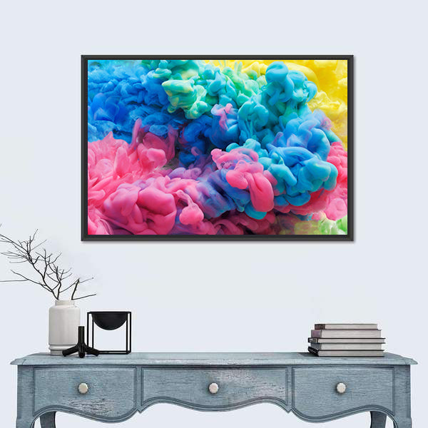 Colorful Acrylic Ink Swirls Canvas Wall Art
