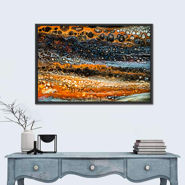 Liquid Painting With Cells Canvas Wall Art
