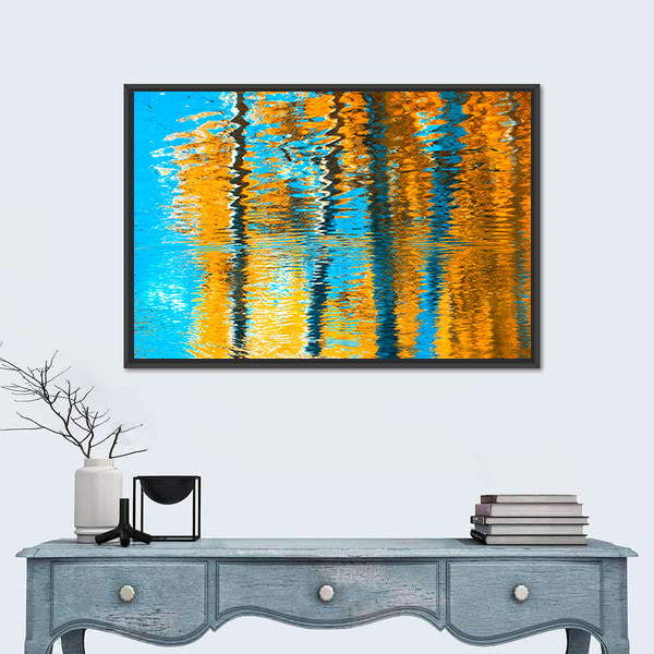 Autumn Reflections In Water Canvas Wall Art
