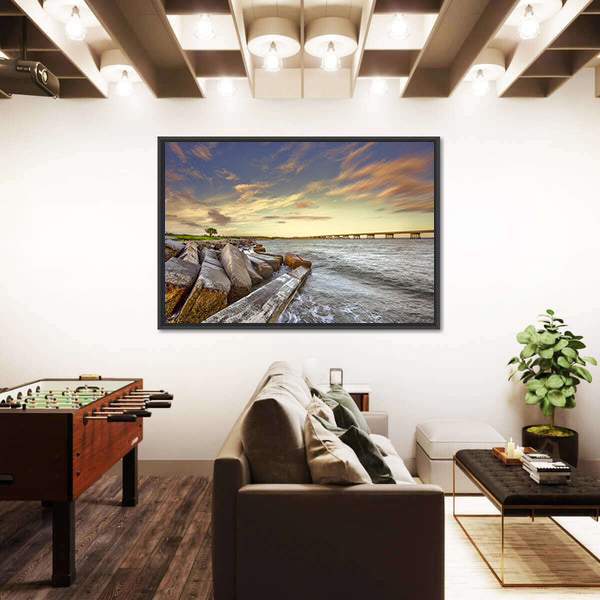 Two Bridges Between Amelia Island and Big Talbot Island Canvas Wall Art