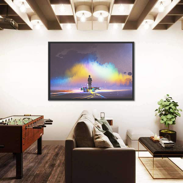 Creative Mind Silhouette with Color Explosion Canvas Wall Art