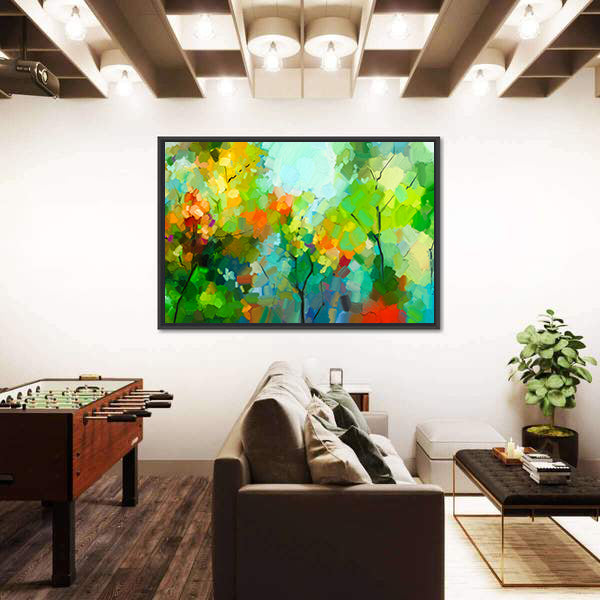 Spring Forest Abstract Canvas Wall Art