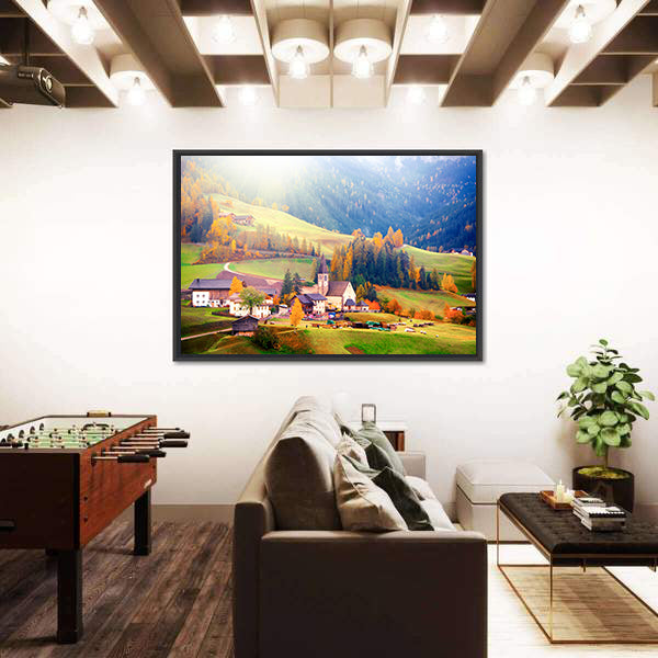 Santa Maddalena Village at Sunrise Canvas Wall Art