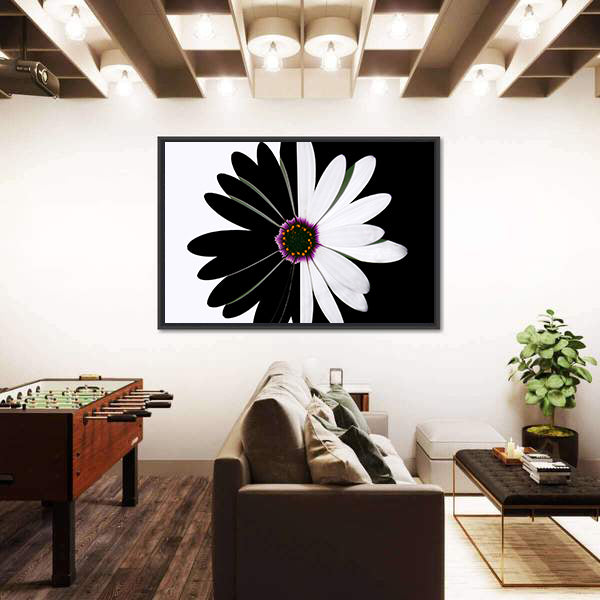 Black And White Flower Canvas Wall Art