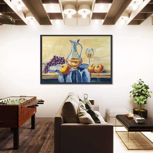 Classical Still Life with Pitcher and Fruit Canvas Wall Art