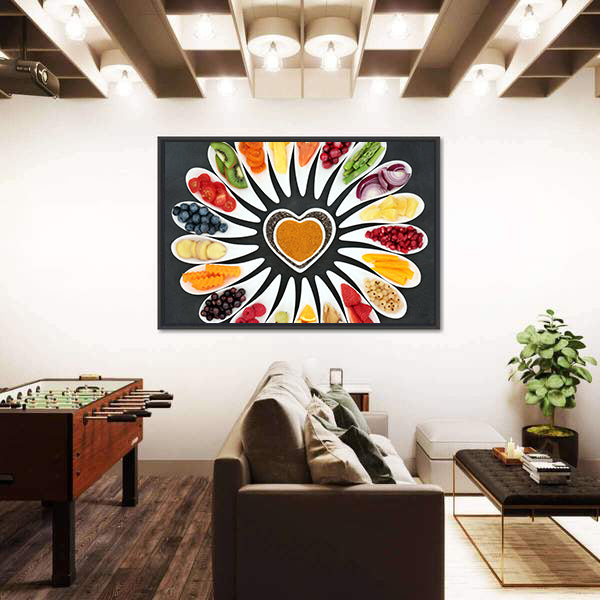 Healthy Heart Food Canvas Wall Art