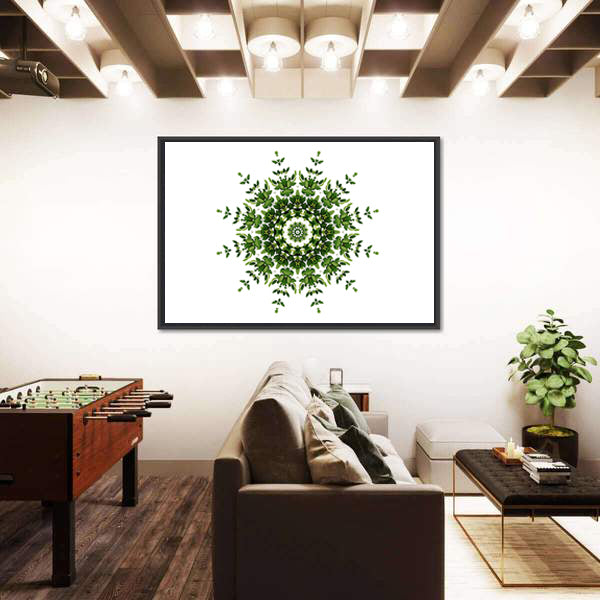 Green Mandala Pattern Canvas Wall Art