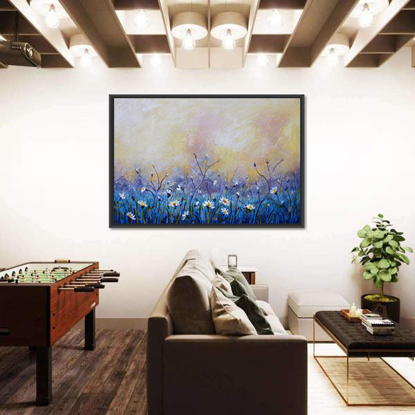 Abstract Daisy Meadow at Dawn Canvas Wall Art