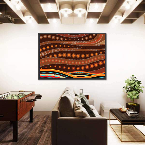 Indigenous-inspired Dot Landscape Canvas Wall Art