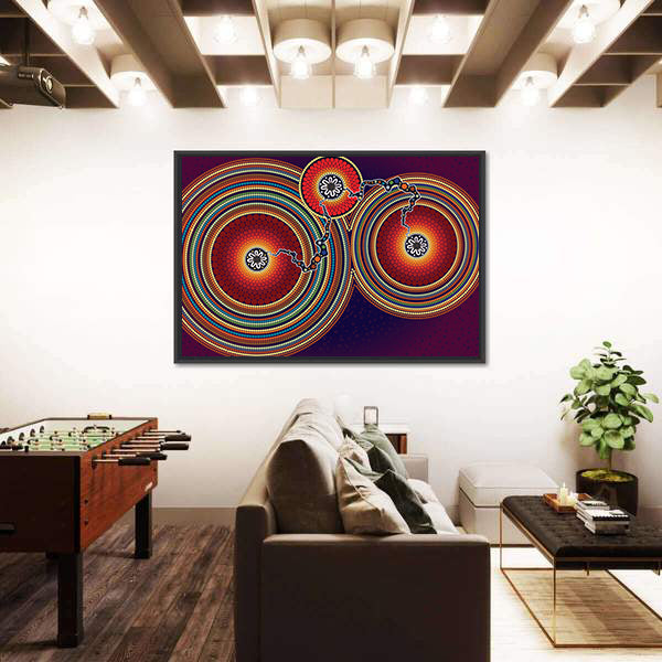 Aboriginal Dot Mandala Connection Canvas Wall Art