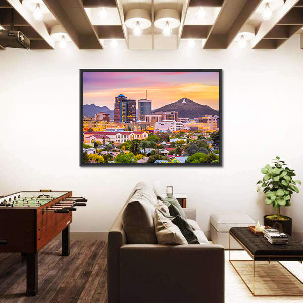 Tucson Skyline In Arizona Canvas Wall Art