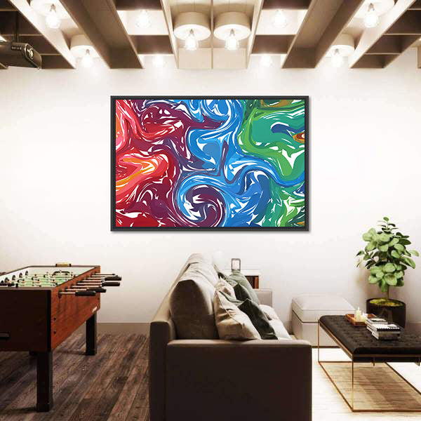 Vibrant Fluid Shapes Composition Canvas Wall Art