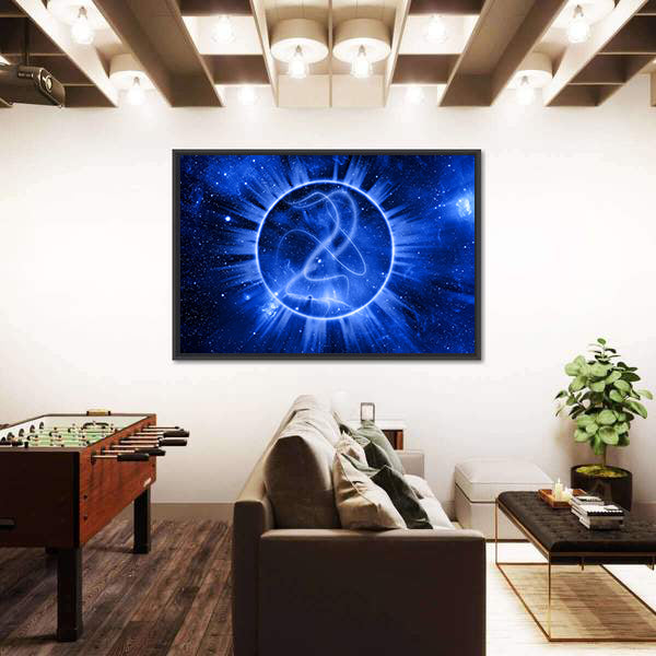 Mystical Celestial Circle Abstract Canvas Wall Art