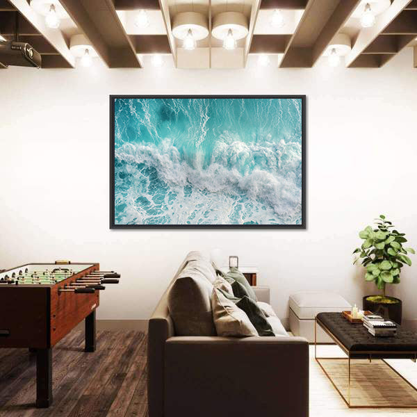 Aerial View Of The Ocean Wave Canvas Wall Art