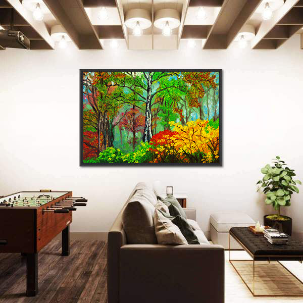 Birch Forest Oil Painting Canvas Wall Art