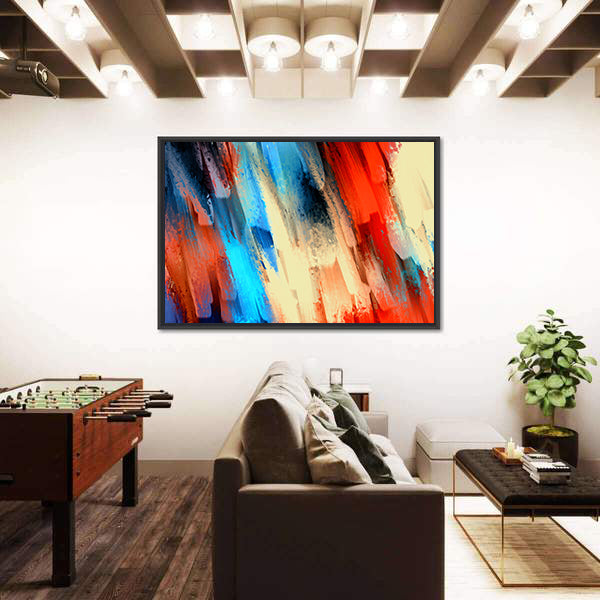 Dynamic Diagonal Brushstrokes Oil Painting Canvas Wall Art