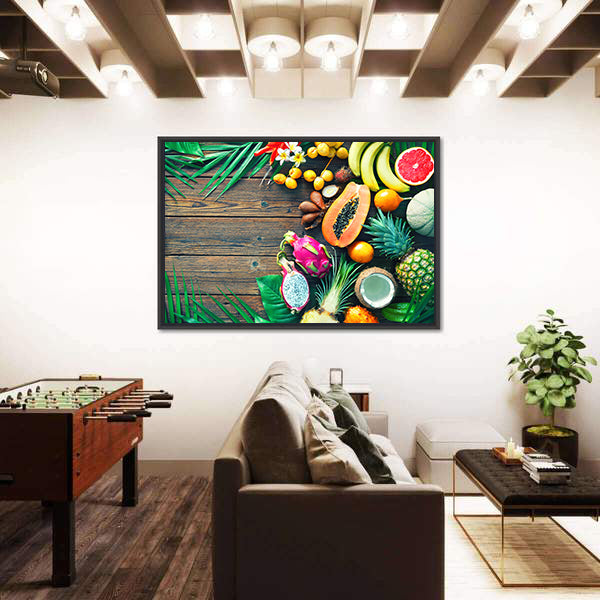 Tropical Fruit Assortment Canvas Wall Art